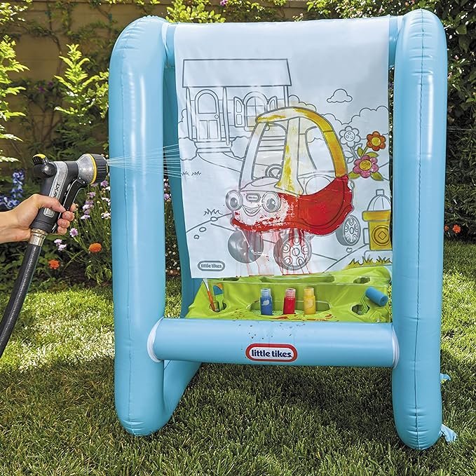 Little Tikes® 3-in-1 Paint & Play Backyard Easel Inflatable Outdoor Art with Accessories for Kids, Children, Boys & Girls 3+ Years