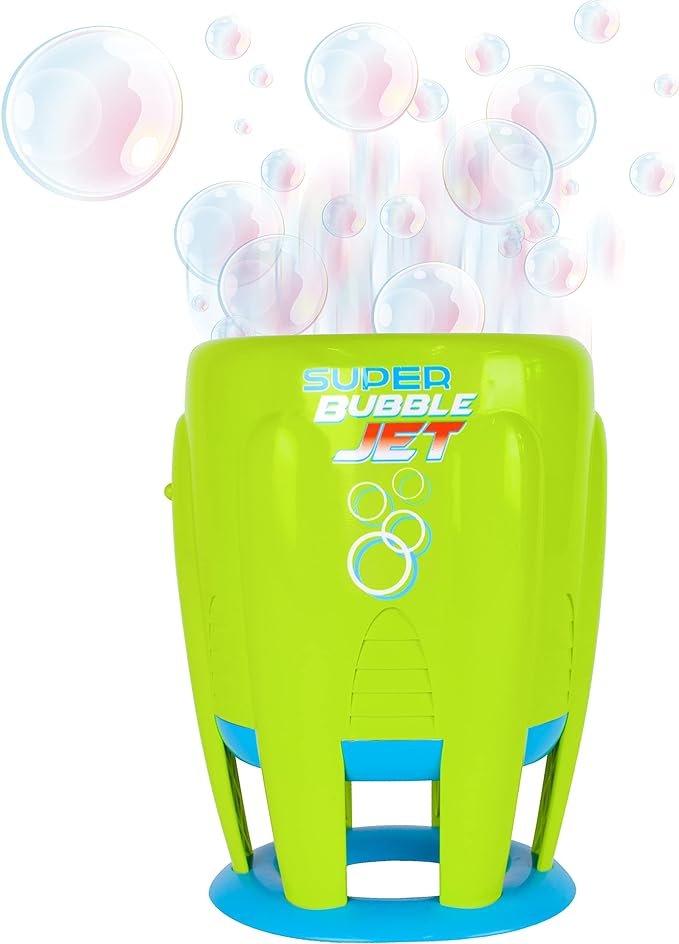 Maxx Bubbles Super Bubble Jet | Green Automatic Bubble Blowing Machine for Kids | Bubble Solution Included – Sunny Days Entertainment
