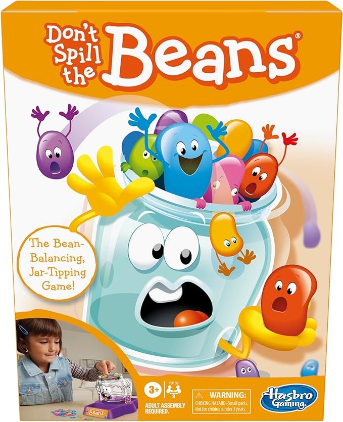 Hasbro Gaming Don’t Spill The Beans Game for Kids, Easy and Fun Balancing Game for Kids Ages 3 and Up, Preschool Games for 2 Players, Kids Board Games