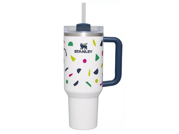 Upgrade Your Hydration Game: Get the Stanley 40 oz Stainless Steel H2.0 Flowstate Quencher Tumbler in Abstract Geos for Only .99. Stay Refreshed in Style!
