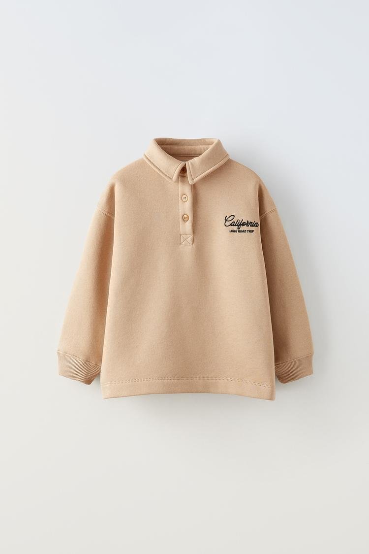 EMBROIDERED POLO SWEATSHIRT EMBROIDERED POLO SWEATSHIRT